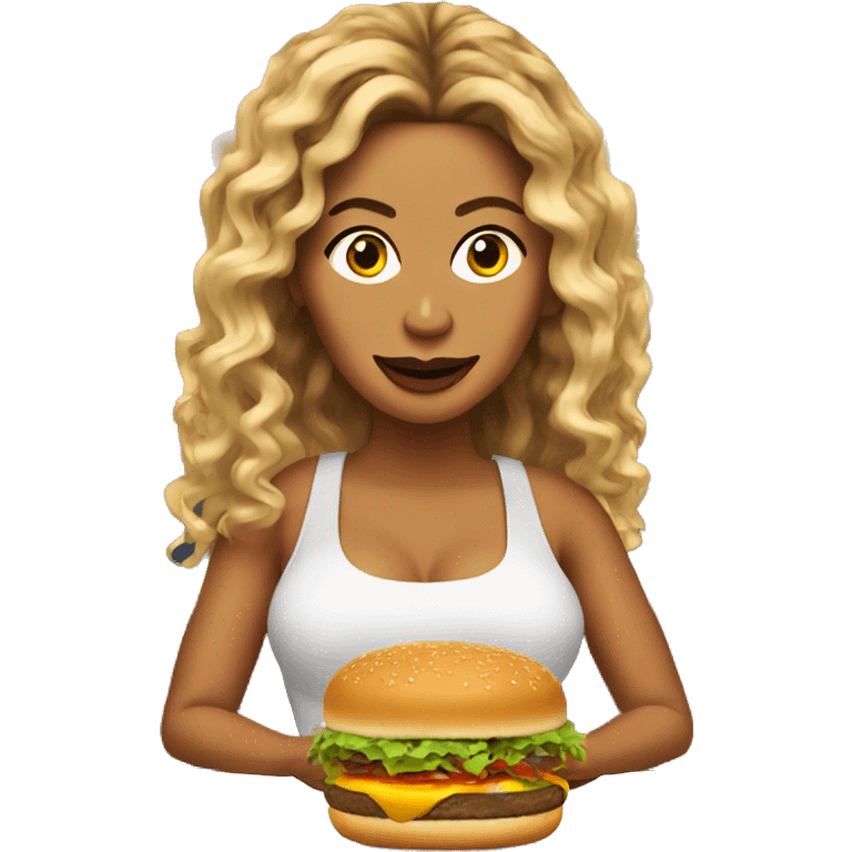 beyonce eating a burger emoji