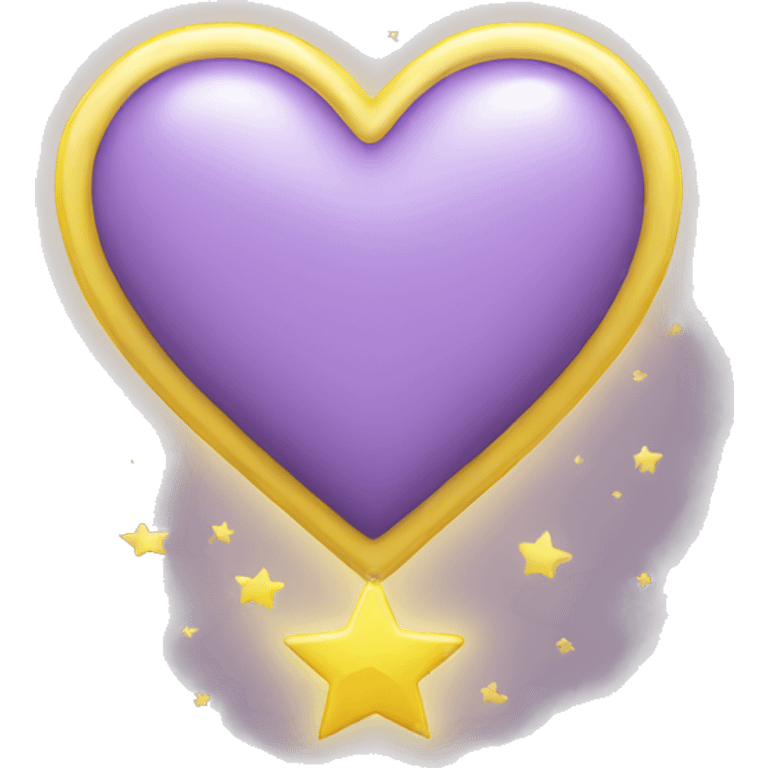 Light purple heart with a yellow small star in the edge  emoji