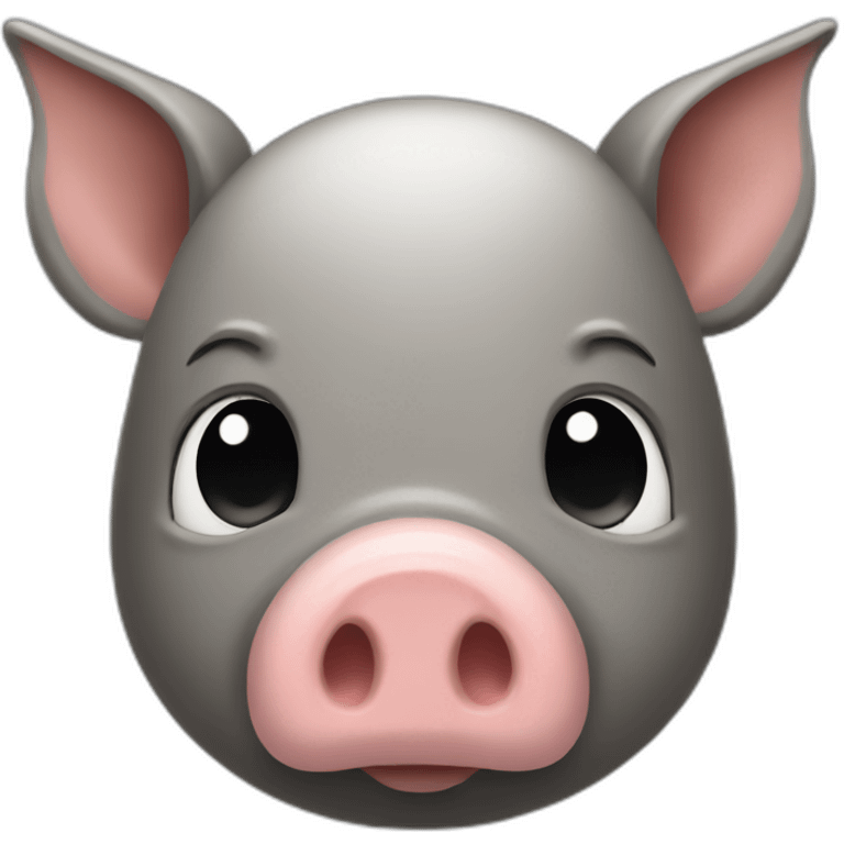 Tire-shaped pig-cool emoji