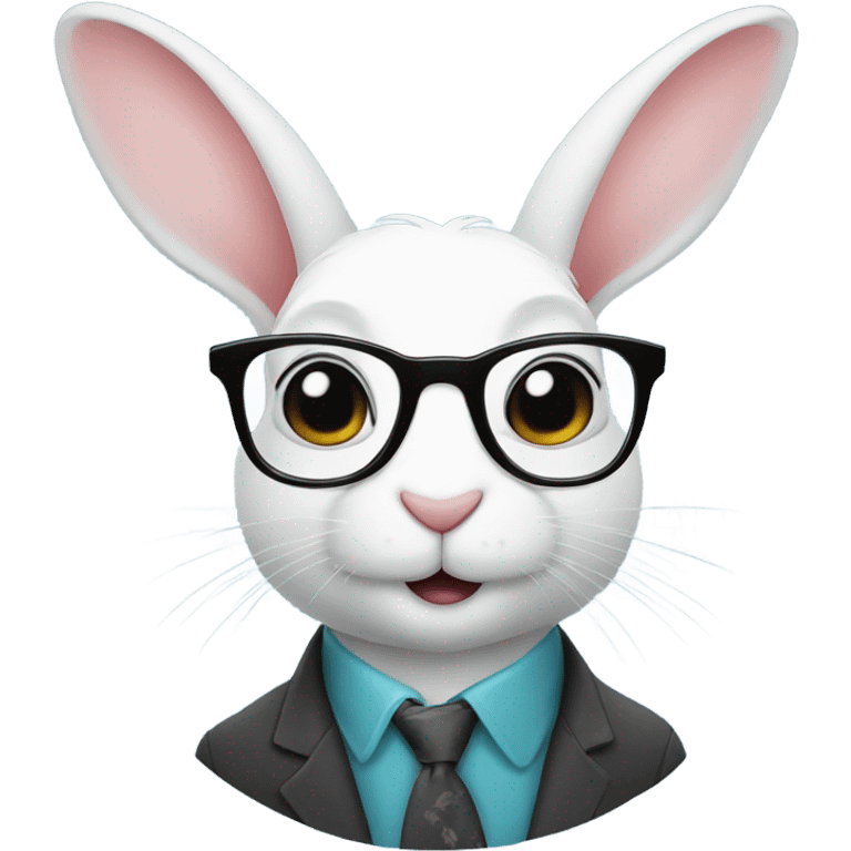 rabbit with glasses  emoji