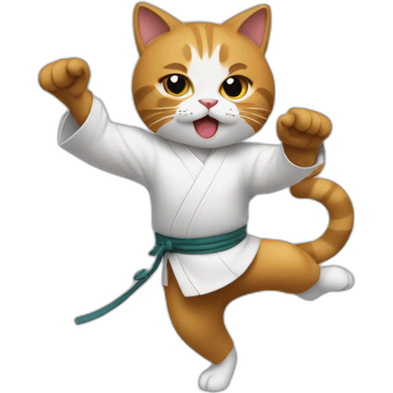 Cat doing kungfu emoji