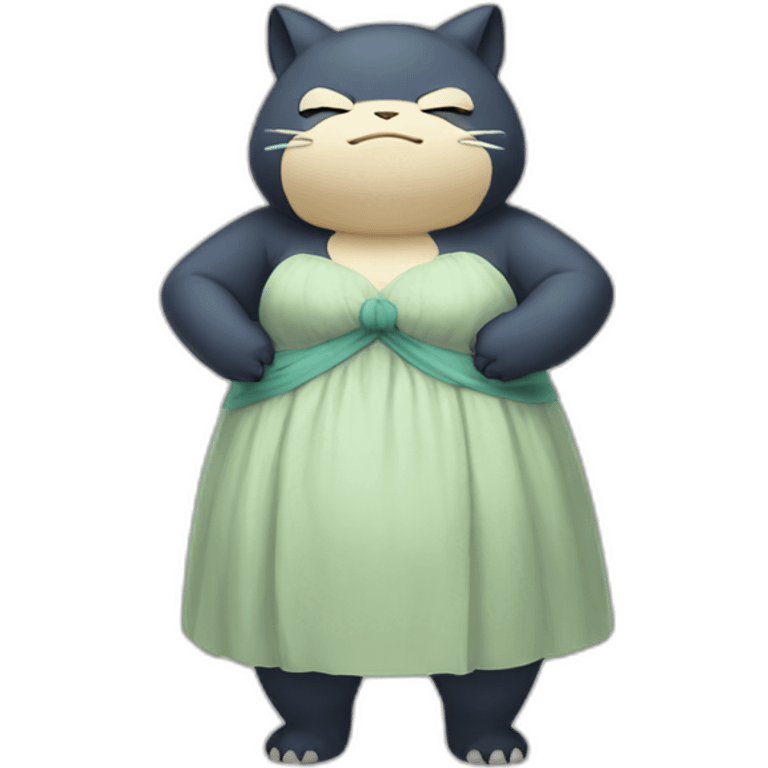 snorlax wearing a dress emoji