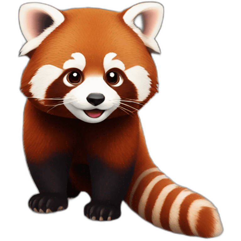 red panda taking metro emoji