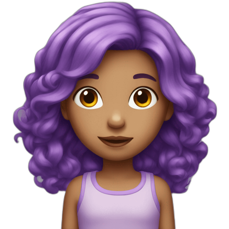 little girl with purple hair emoji