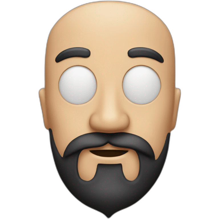 a bald smiley man with moustache and long black beard emoji