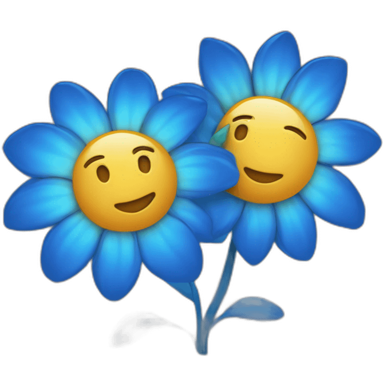 Flor tan hermosa como una rosa tan brillante como una estrella y tan azul como el mar emoji