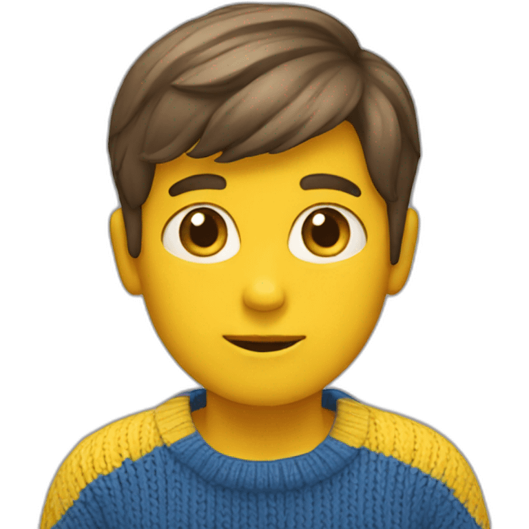 Boy in blue and yellow sweater emoji