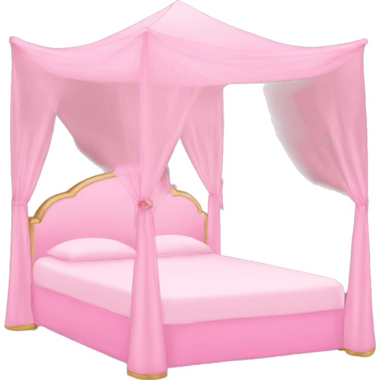 pink royal princess canopy bed emoji