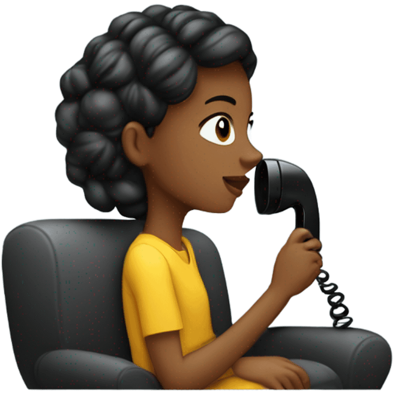 Girl on landline  emoji