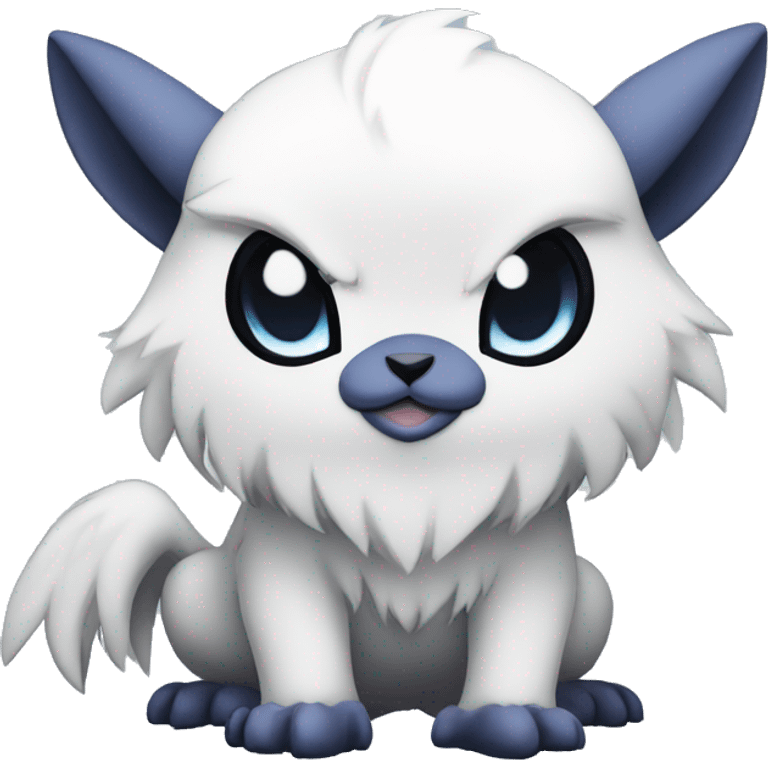 Edgy Cool Kawaii Chibi Baby Absol-Pokémon Full Body emoji