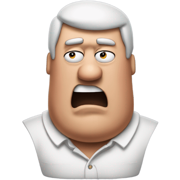 Peter griffin with a moai head emoji