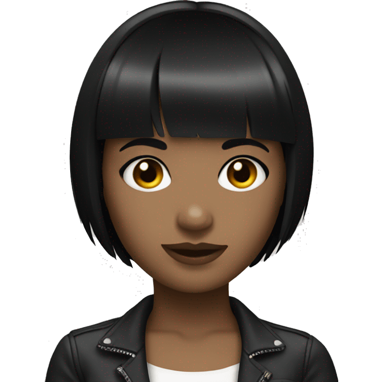 girl dj with fair skin short black hair and bangs emoji