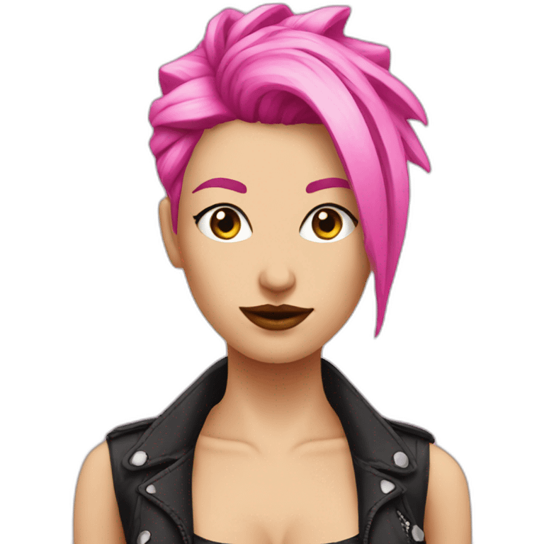 woman punk hair pink emoji