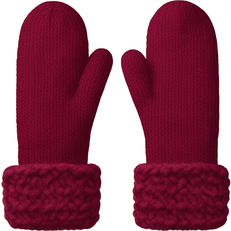 
New Year's burgundy mittens and scarf emoji