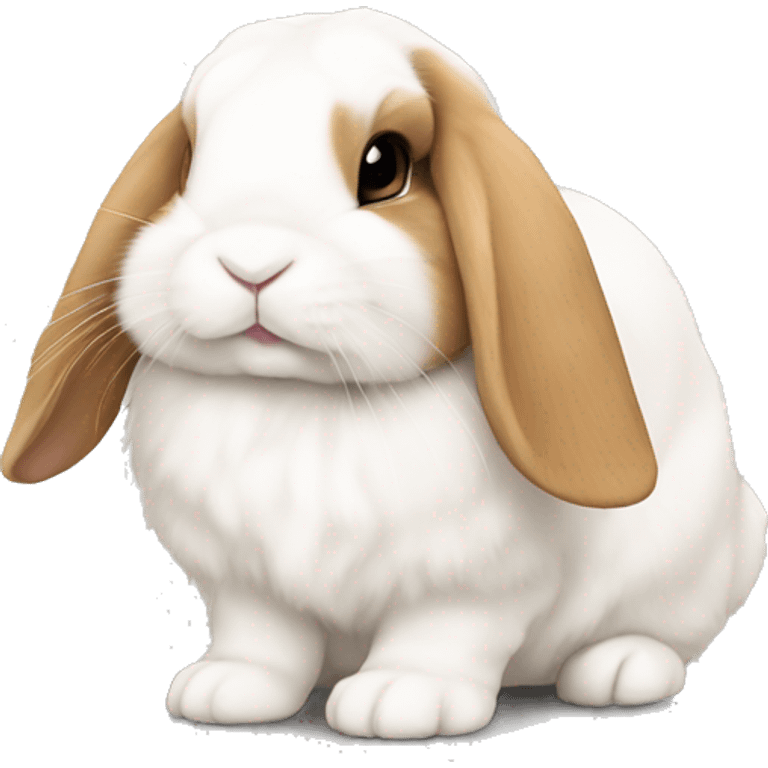 White and carmel bunny mini lop  emoji