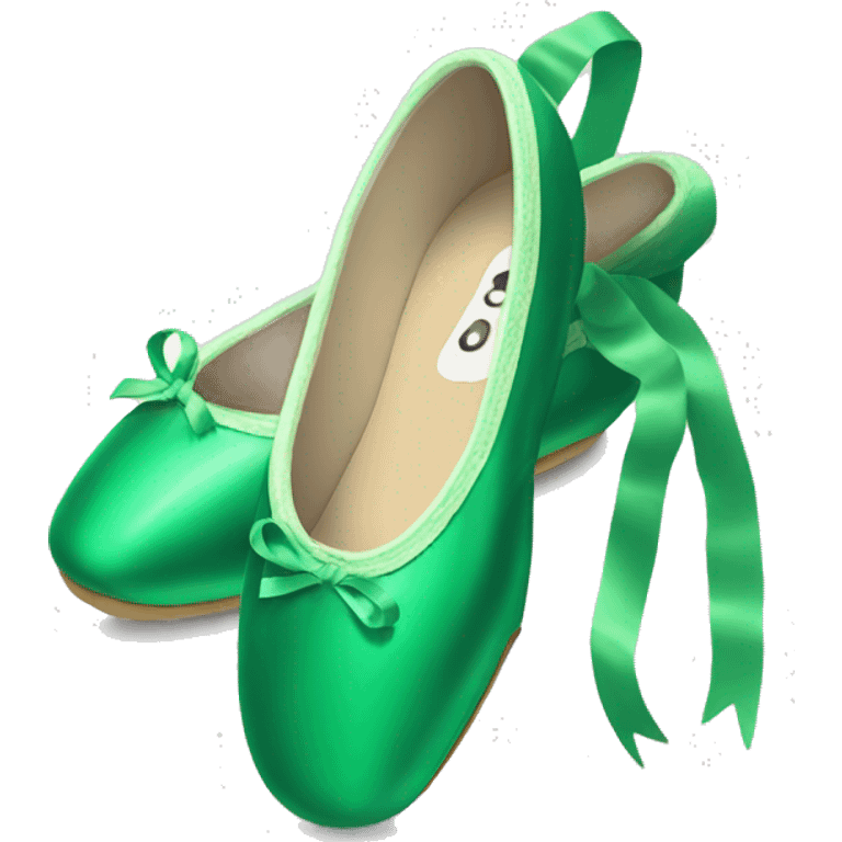 Green ballet pointe shoes emoji