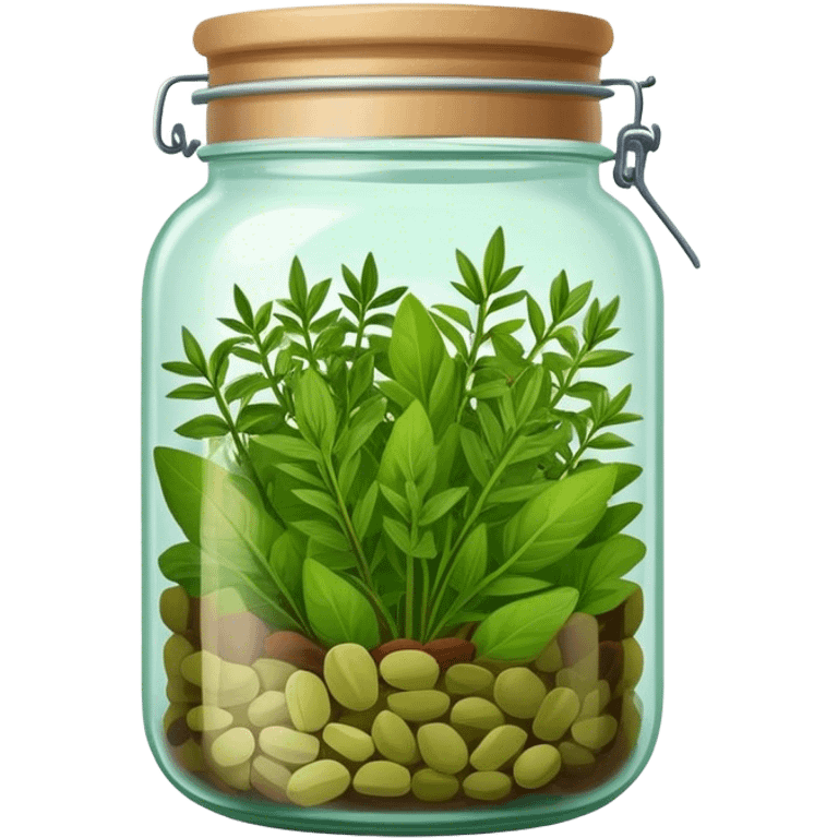 jar of green dried mixed herbs emoji