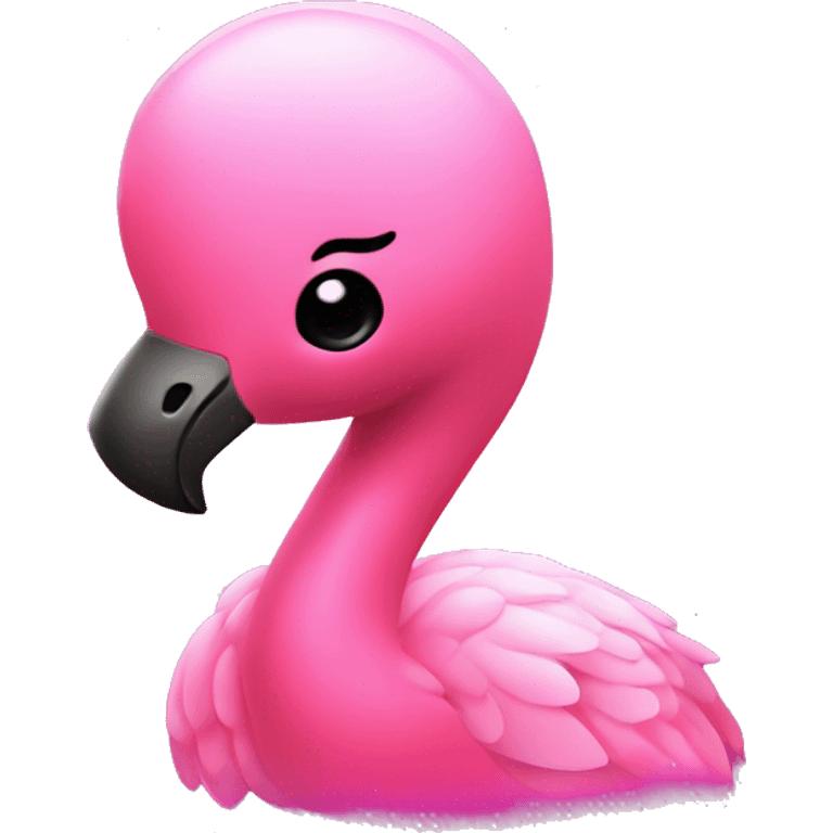 Baby Kawaii neon glitter flamingo  emoji