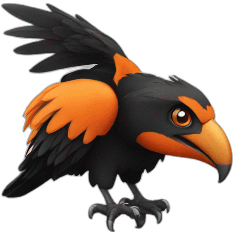 Orange and black condor emoji