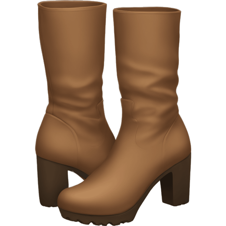 Light brown chunky heeled boots emoji