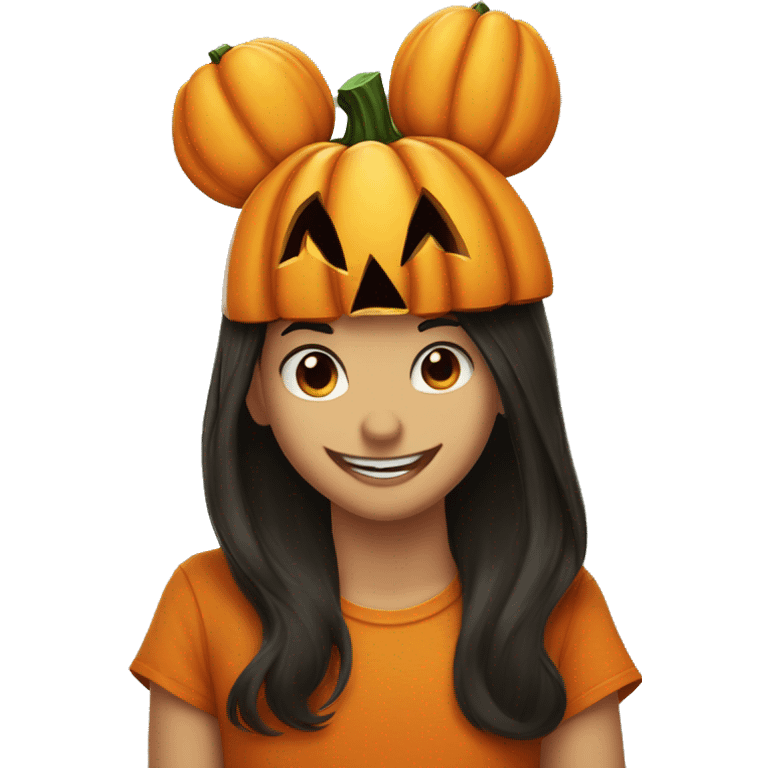 Pumpkin Mickey mouse ears jack-o-lantern face  emoji