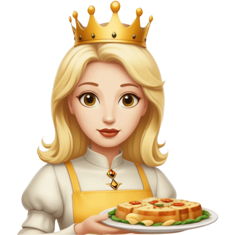 Woman queen bee blonde hair serving Italian food emoji