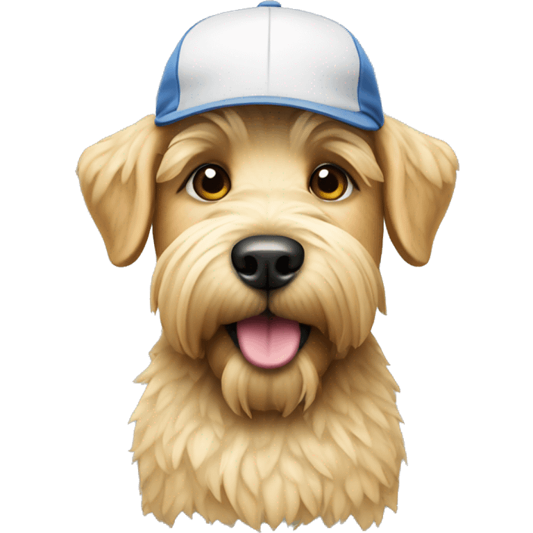 Wheaten dog with golf hat emoji