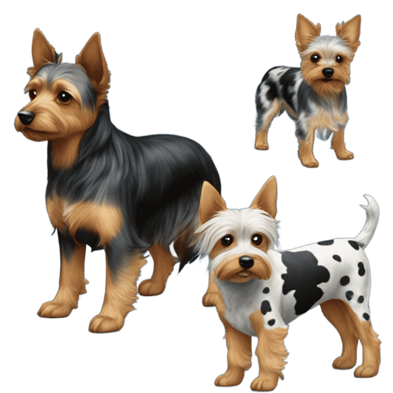 Yorkie with a cattle dog emoji