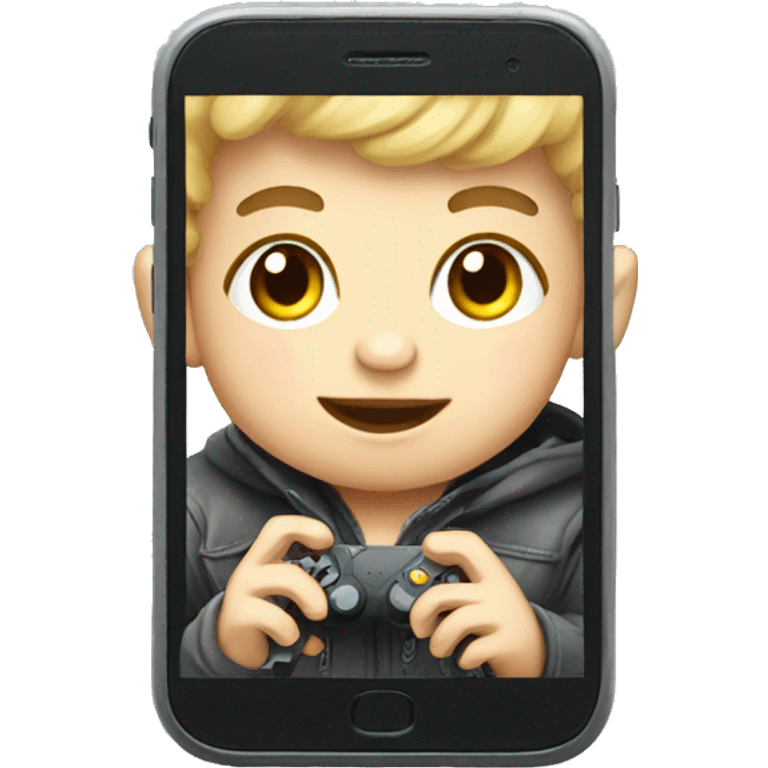 Baby gamer mobile phone  emoji