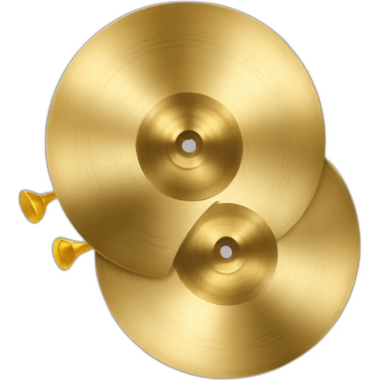 two golden cymbals. emoji