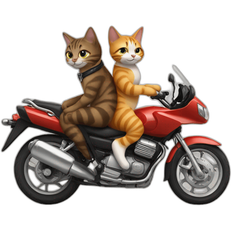 2 cats on a motorbike emoji