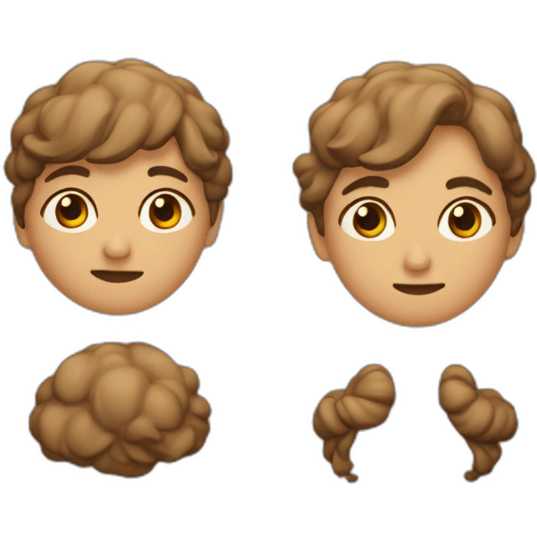 Pelo largo ondulados ojos marrones , trigueño  emoji