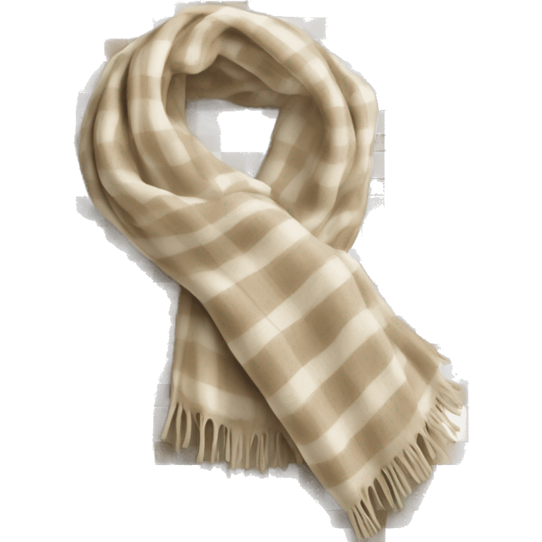 scarf in beige and white plaid emoji