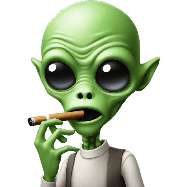 alien smoking a cigarrete emoji