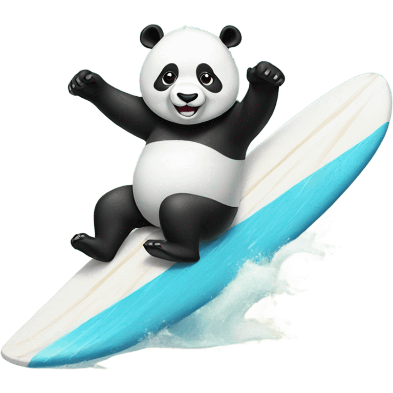 panda surfing emoji