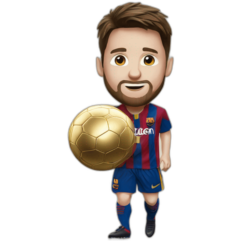 Messi avec le ballon d'or emoji