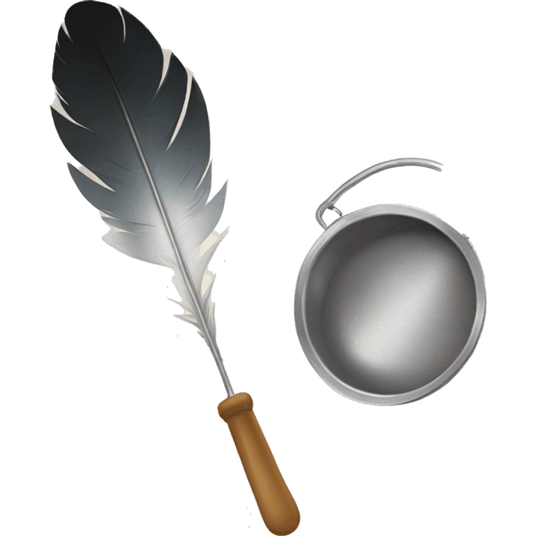 Feather holding a sieve emoji