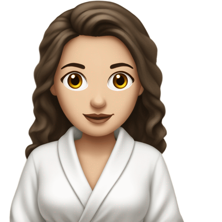 In Robe Spa day white girl brunette emoji