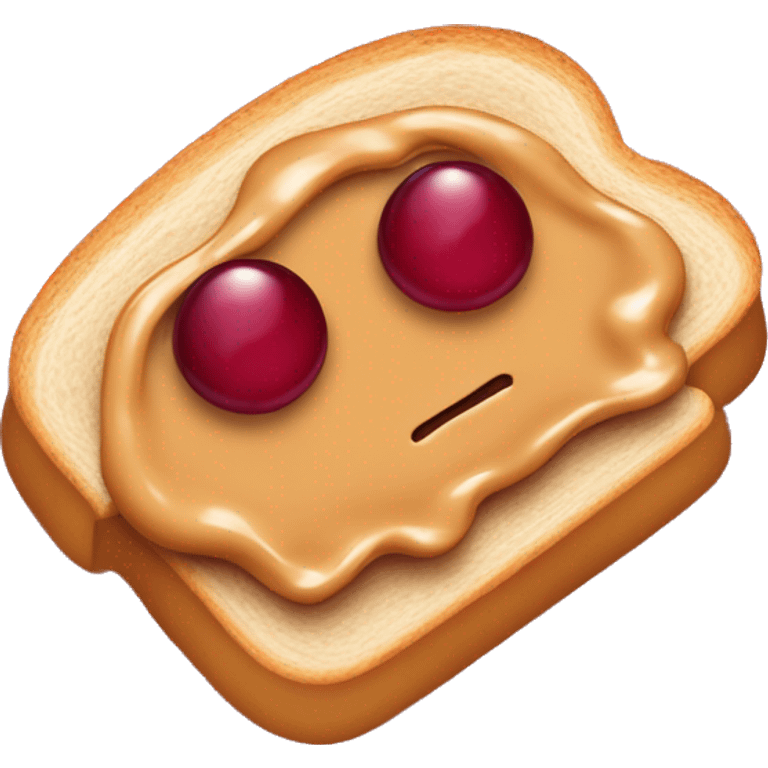 one peanut butter and jelly sandwich with jelly oozing out of the bread emoji