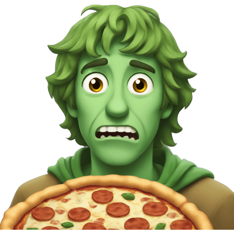 Shaggy rogers scared of pizza emoji