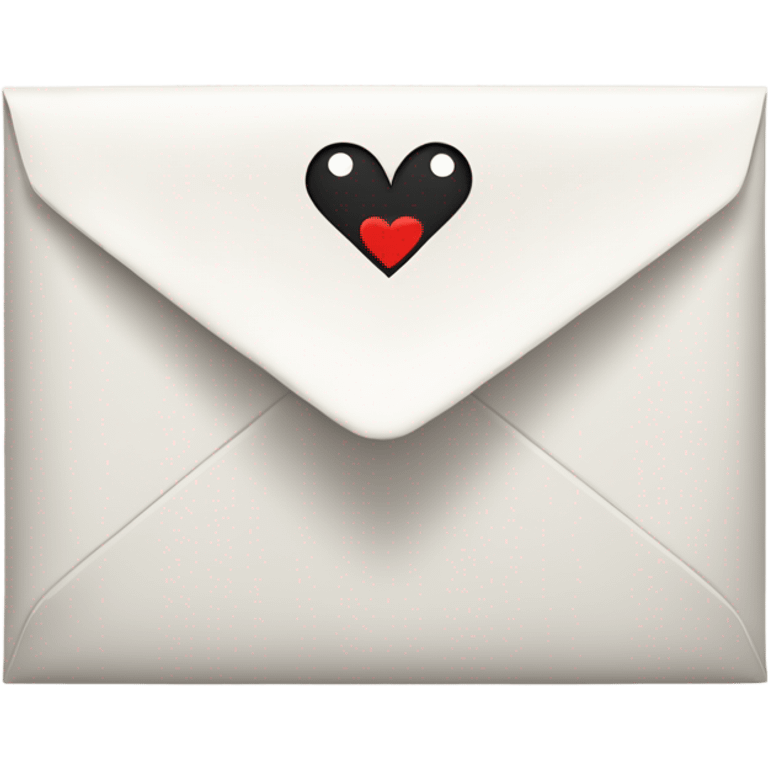 white envelope with a heart eyes emoji peeking through emoji