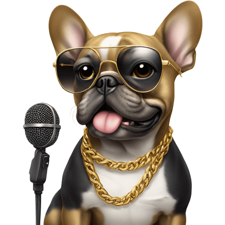 French bulldog rapper emoji