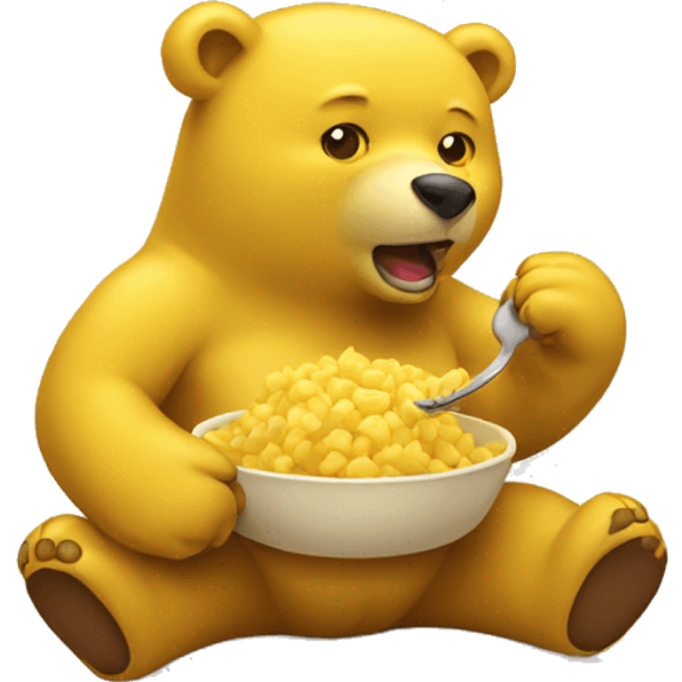 yellow bear eating emoji