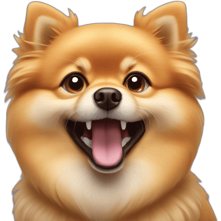 Pomeranian dog laughs emoji