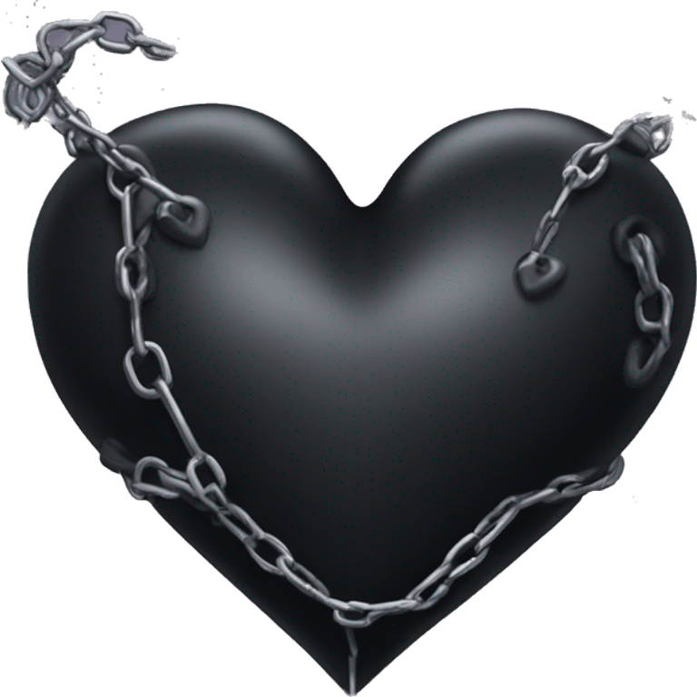 Black heart with chains  emoji