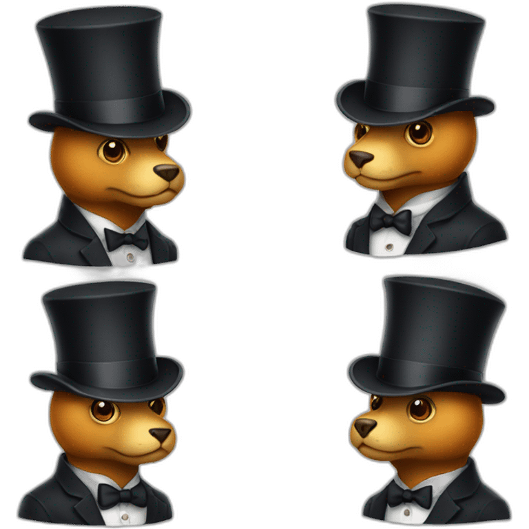 animal wearing a  bowler hat emoji