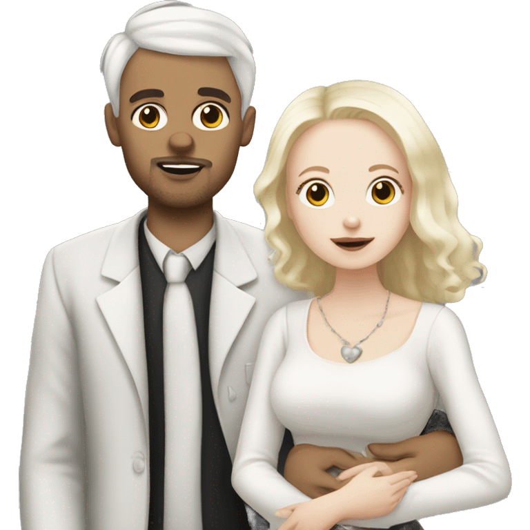 Gothic white wife white husband and light skin baby  emoji