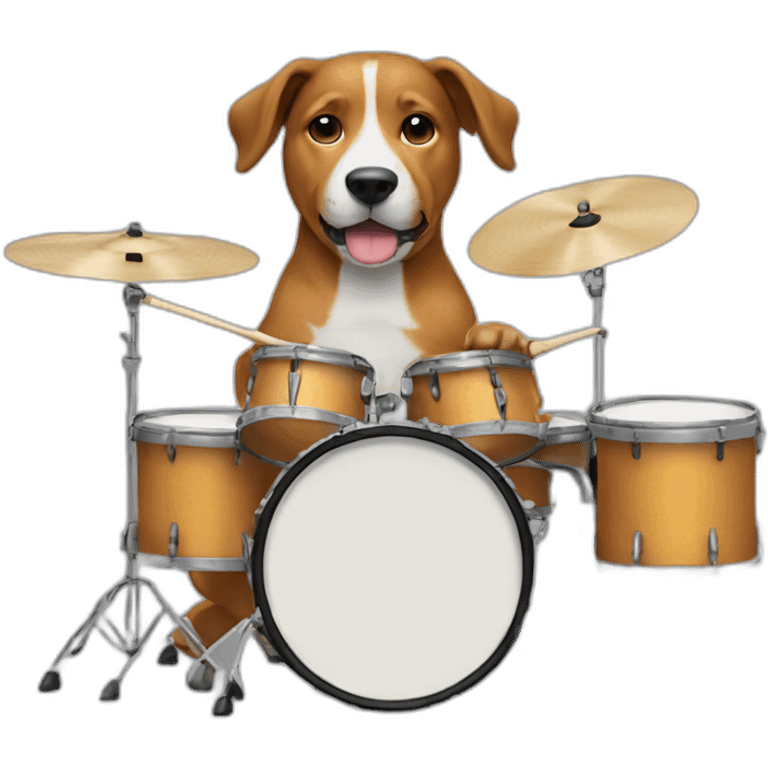 Dog playing drums emoji