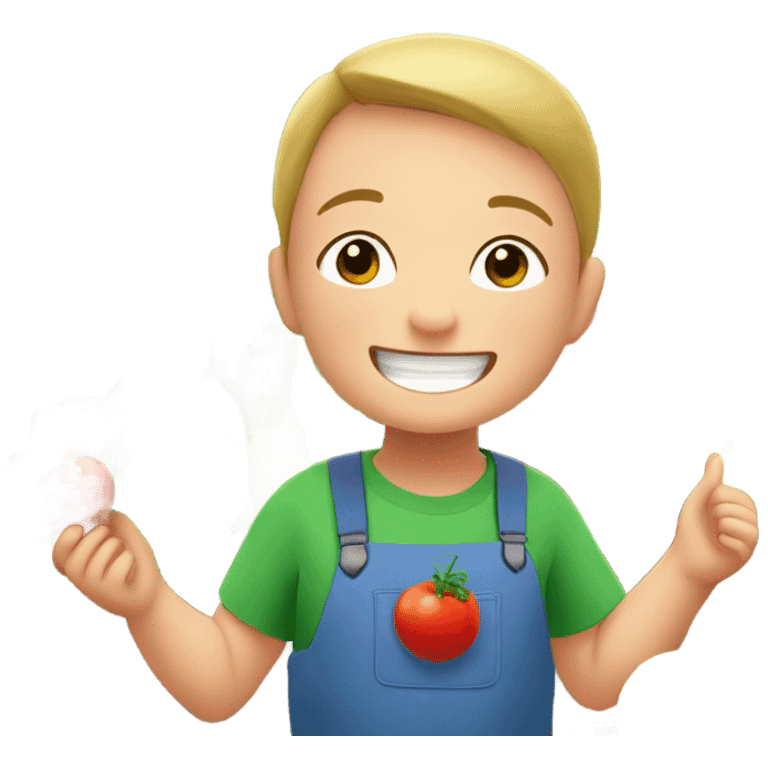 down syndrome child in a vegtable patch emoji