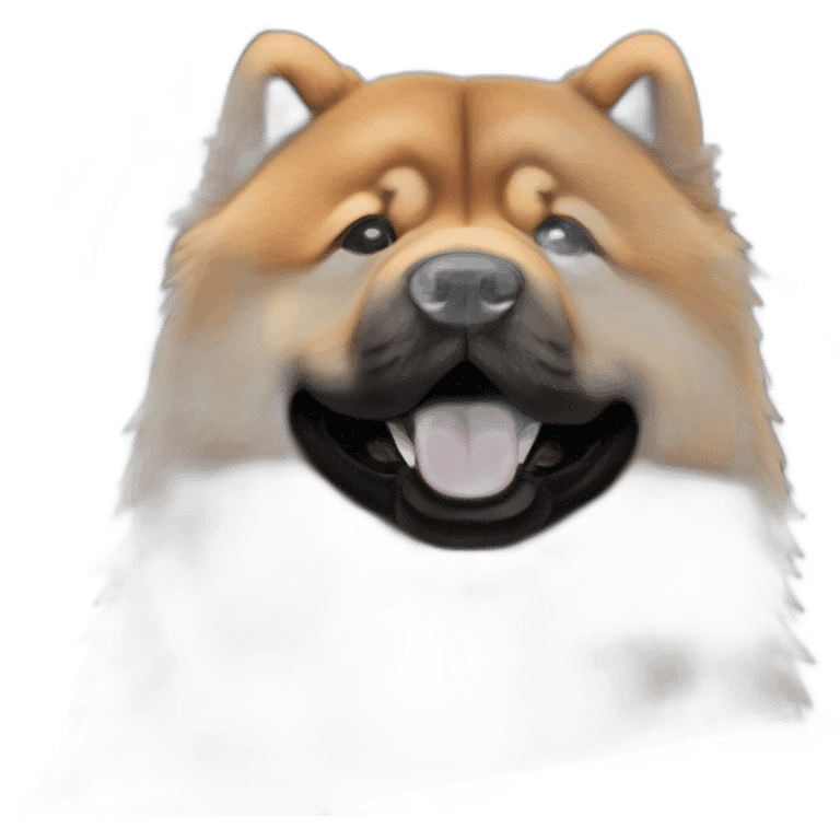 Chow chow in a black Tesla model 3 emoji